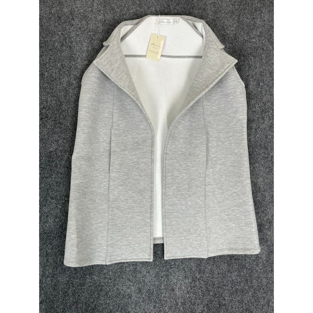 Peter Millar Women's Gray Open Front Vest Polyester/cotton/Spandex Size M NWT